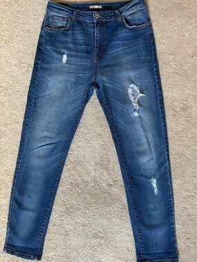 Toy G Women's Skinny Distressed Jeans - Dark Blue